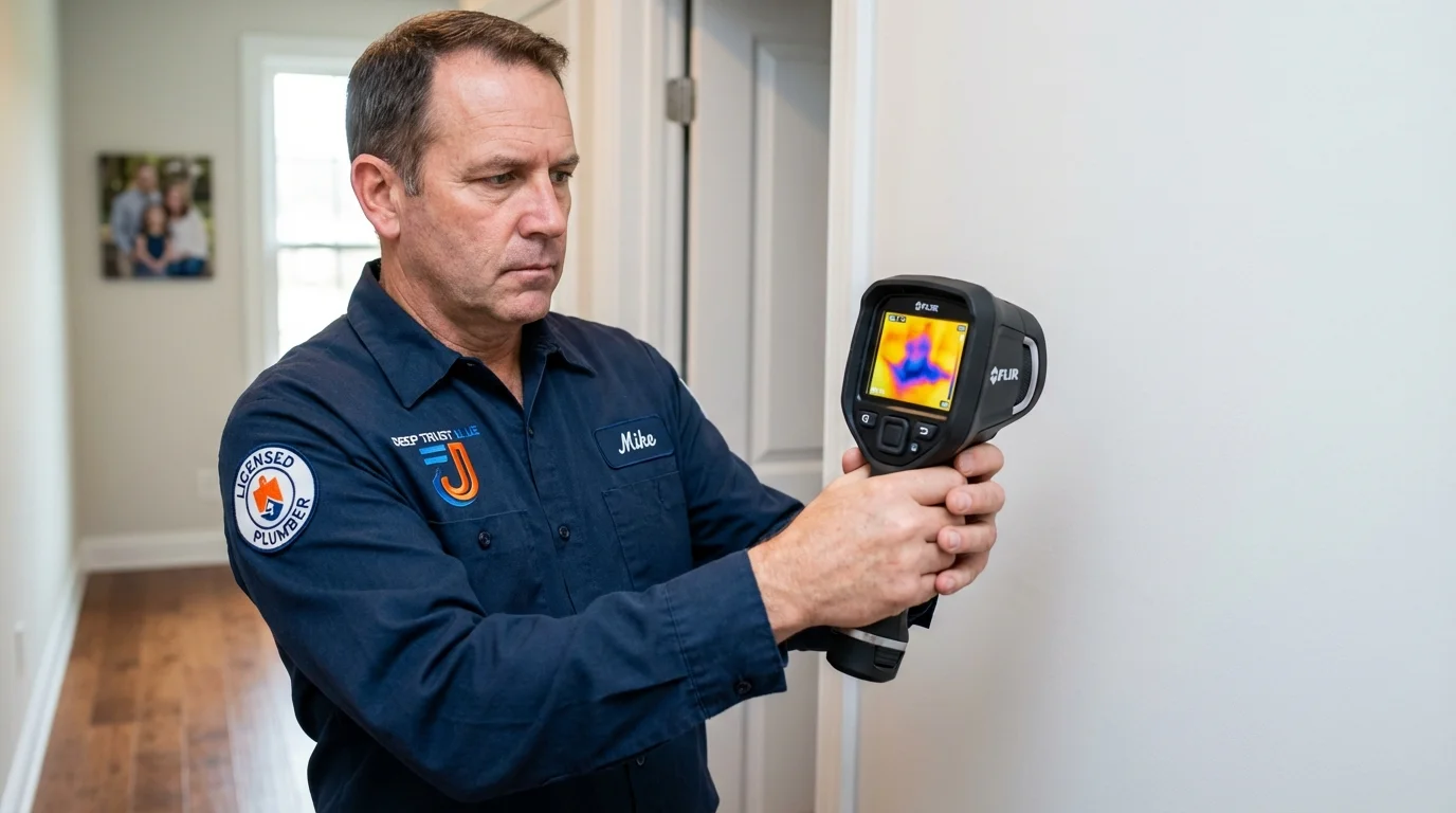 Thermal imaging leak detection by Johns Plumbing LLC in Kincaid