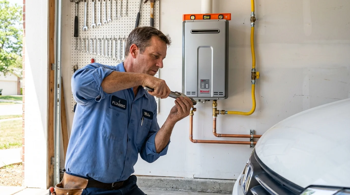 Tankless water heater installation by a Johns Plumbing LLC plumber in Kincaid